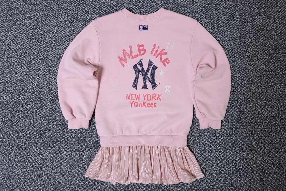 [무료배송][120]MLB 키즈 기모 플리츠 원피스 상품이미지2