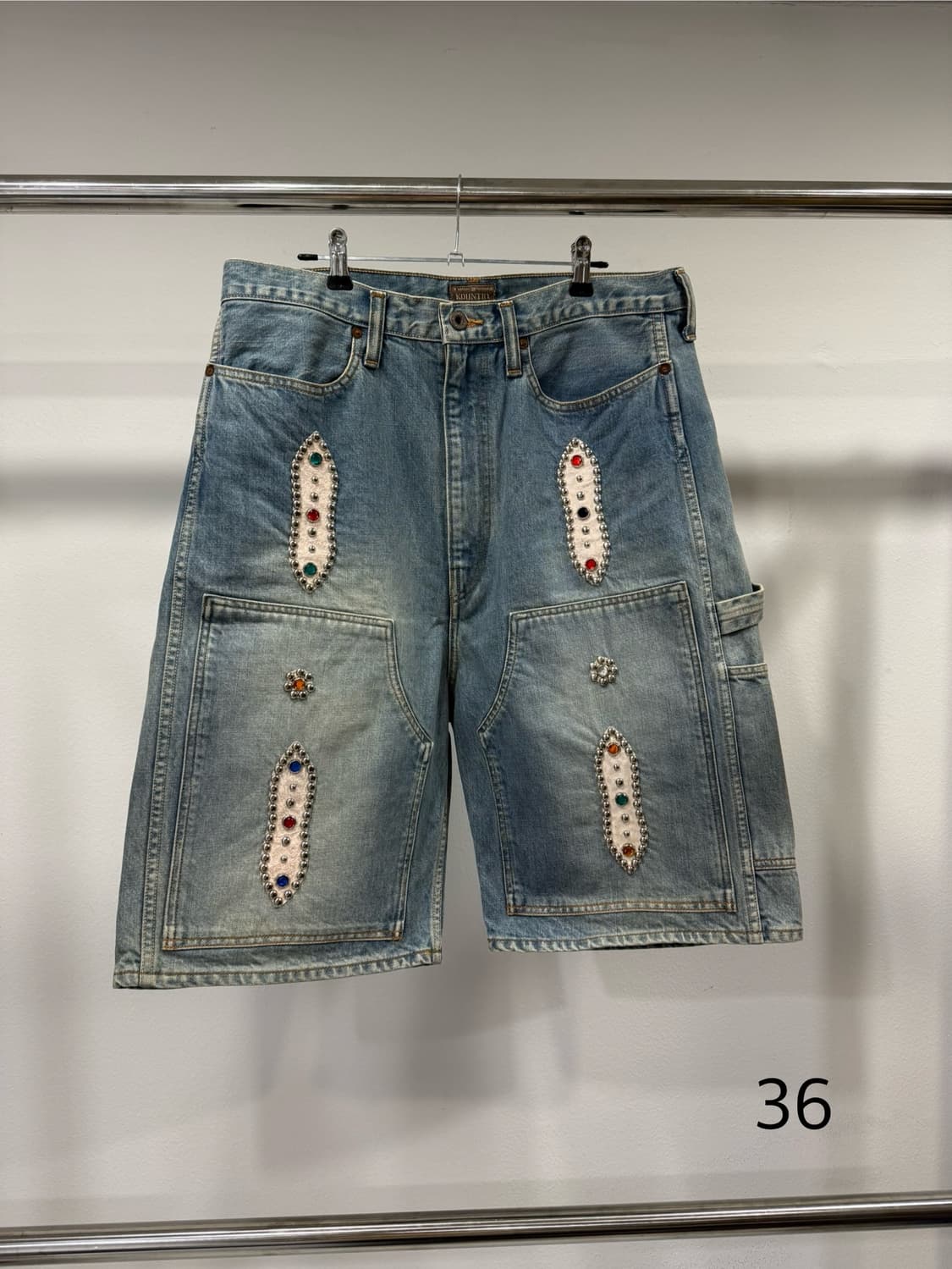 KAPITAL — 14oz 데님 잼스터드 카펜터 쇼츠 상품이미지1