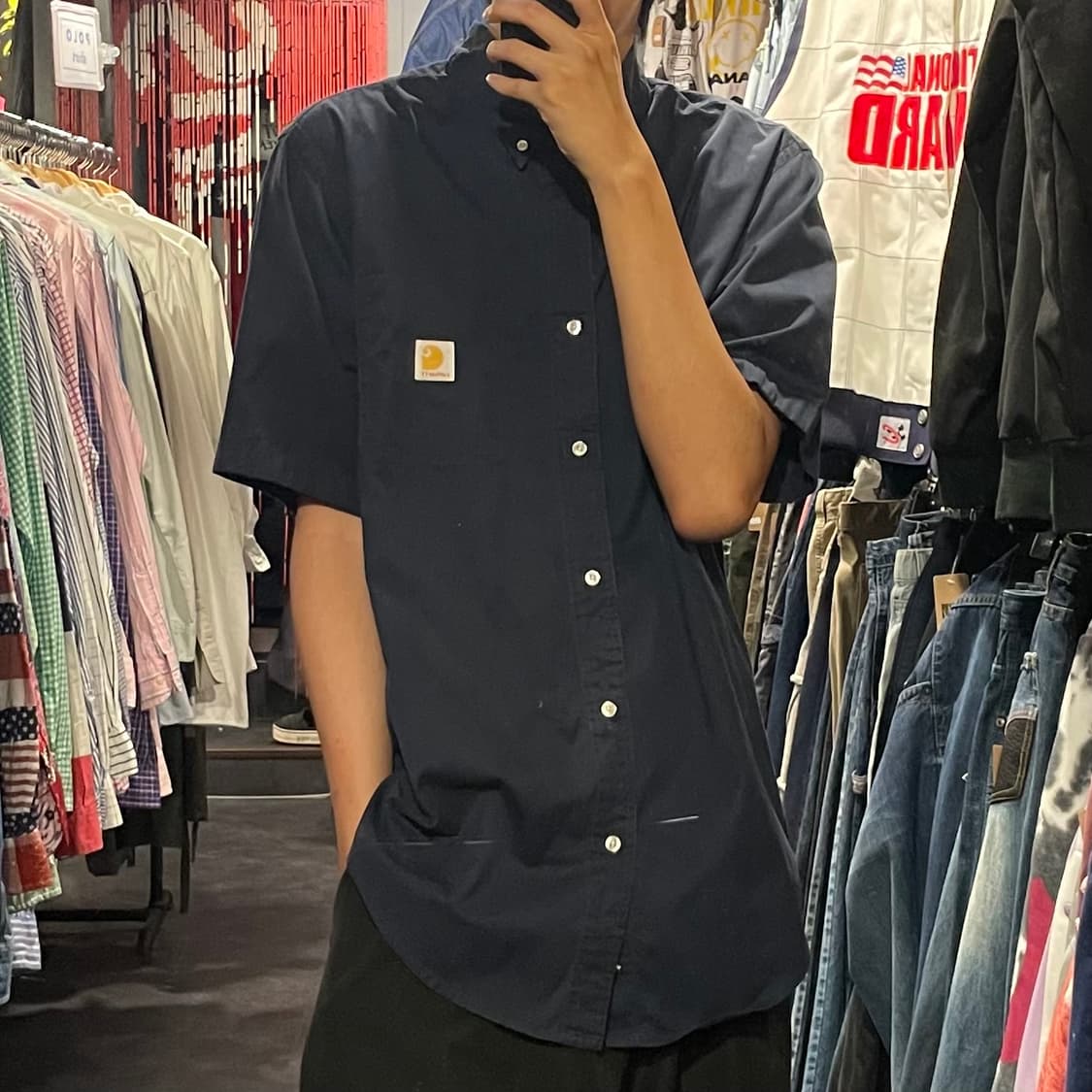 [IM] carhartt 칼하트 네이비 반팔셔츠 상품이미지3