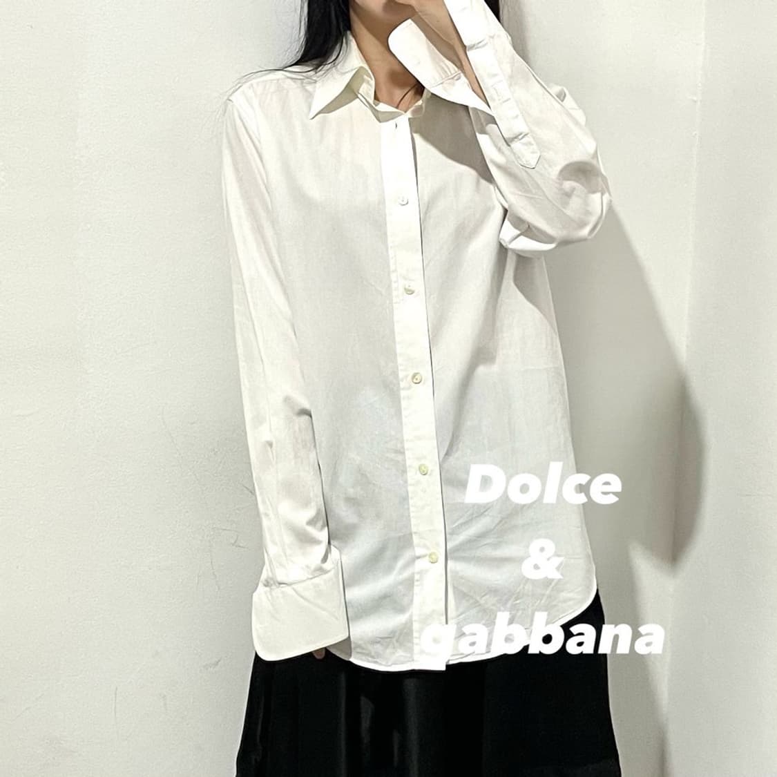 돌체앤가바나 화이트 솔리드 셔츠 상품이미지1