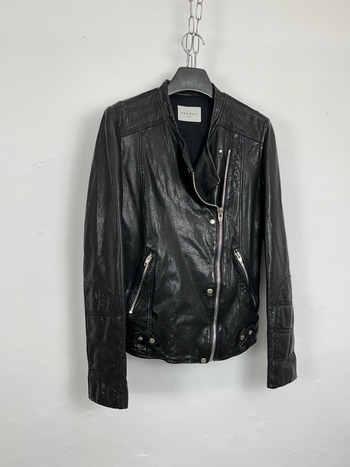 Sandro Paris Asymmetric Studded Lambskin 상품이미지2