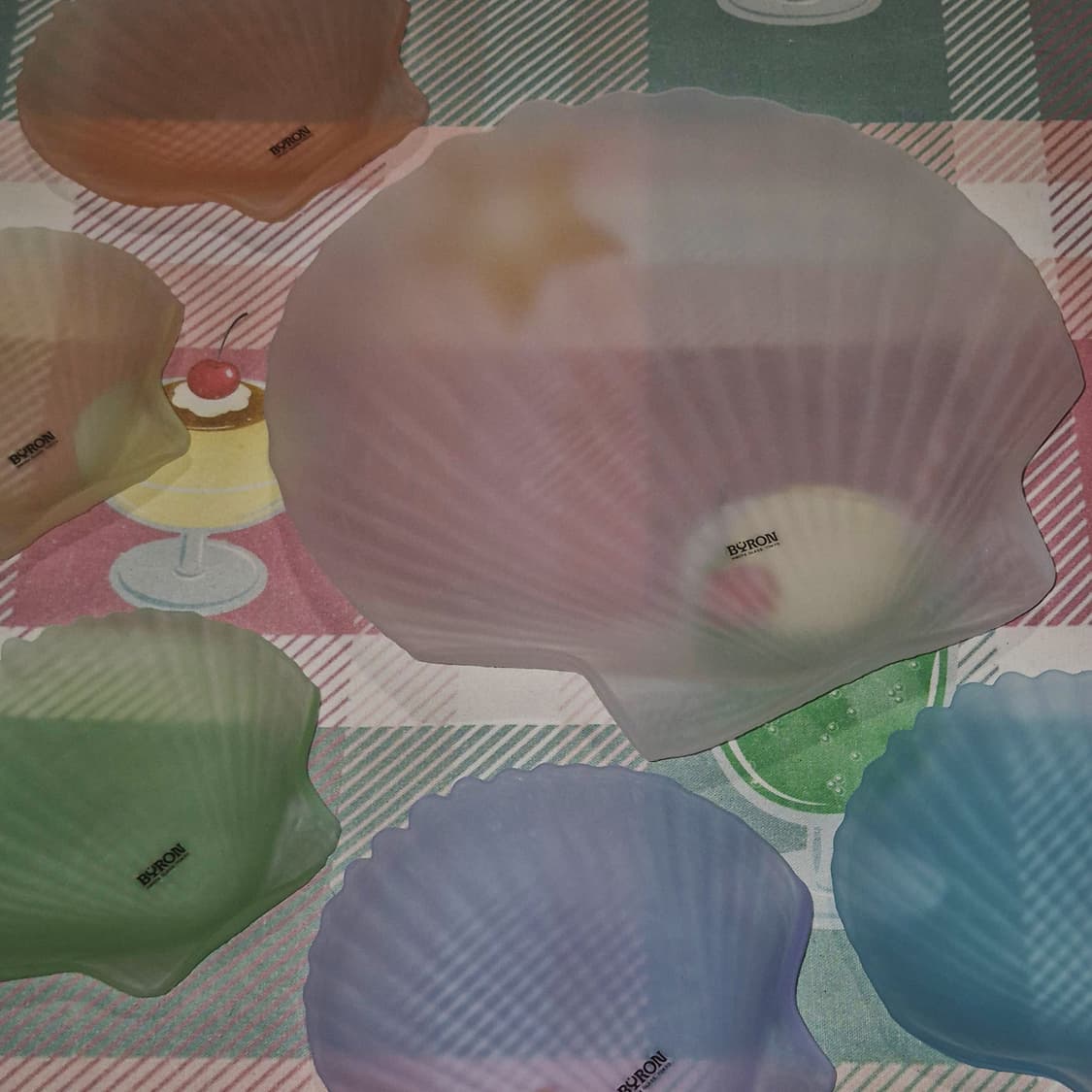 80s 히로타 핸드블로운 마블 조개 접시 트레이 1p 상품이미지9