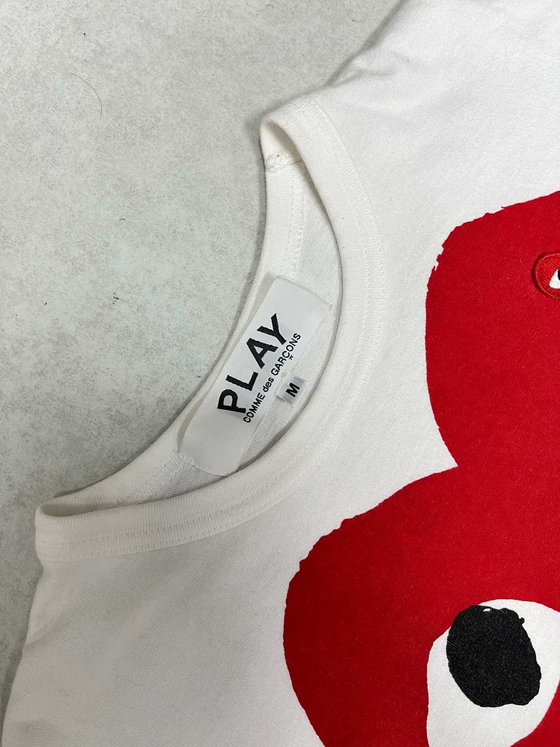 꼼데가르송 더블하트 레드와펜 티셔츠 M 상품이미지2