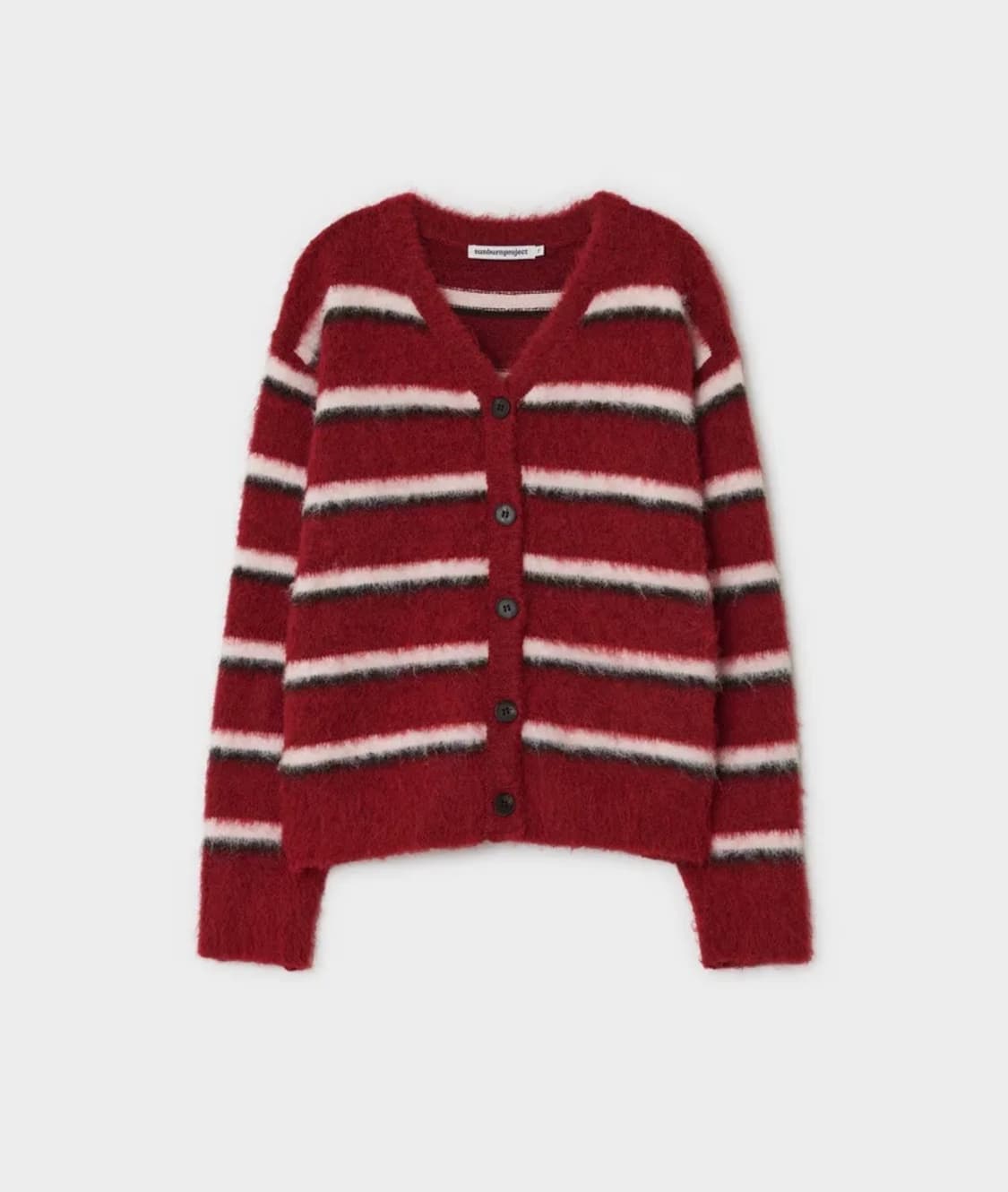 썬번프로젝트 헤어리 오버핏가디건 버건디 상품이미지3