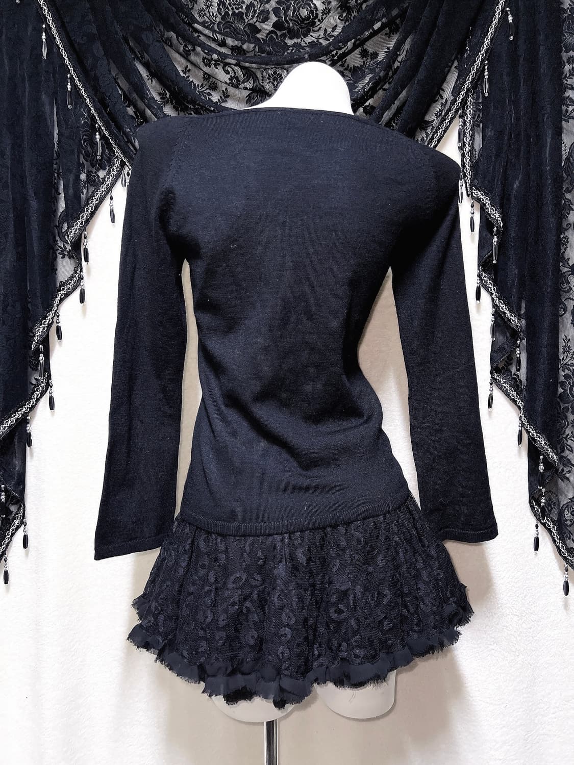 로맨틱고딕 고스펑크 갸루 로걀 래빗퍼트리밍 니트 오리엔탈 핀터 다크페어리 상품이미지10