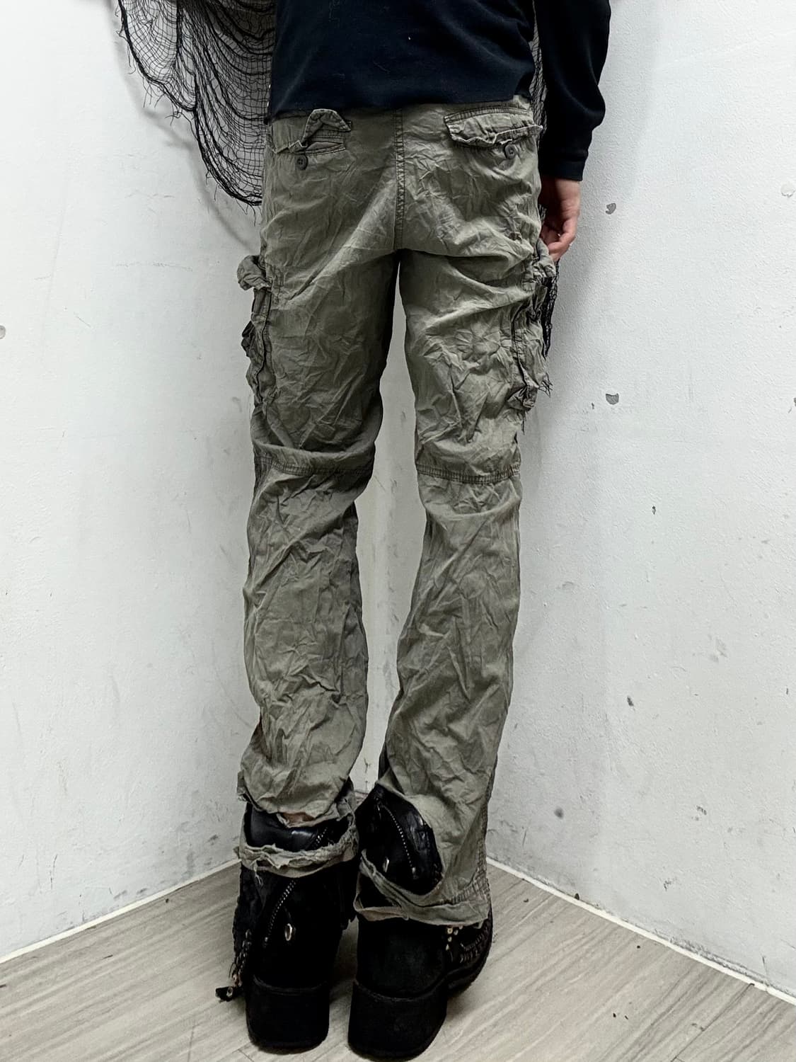 Grunge Mood Khaki Cargo Pants 상품이미지4