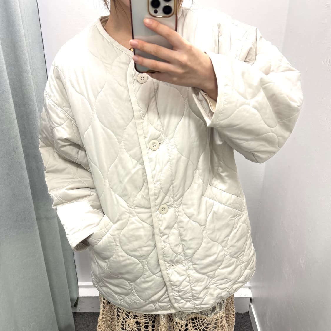 아이보리 경량패딩 상품이미지1