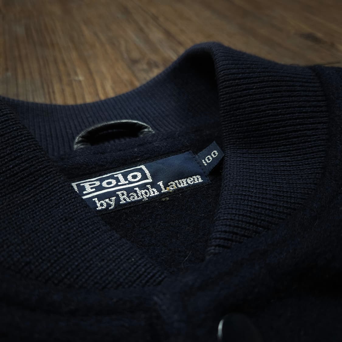 폴로 랄프로렌 90s 아카이브 포니 로고 레더 울 바시티 자켓 상품이미지6