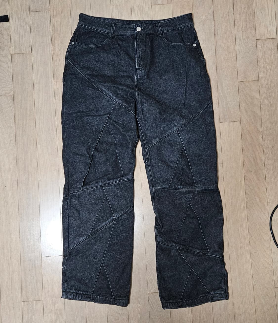 노매뉴얼 흑청 데님 팬츠 L사이즈 상품이미지1