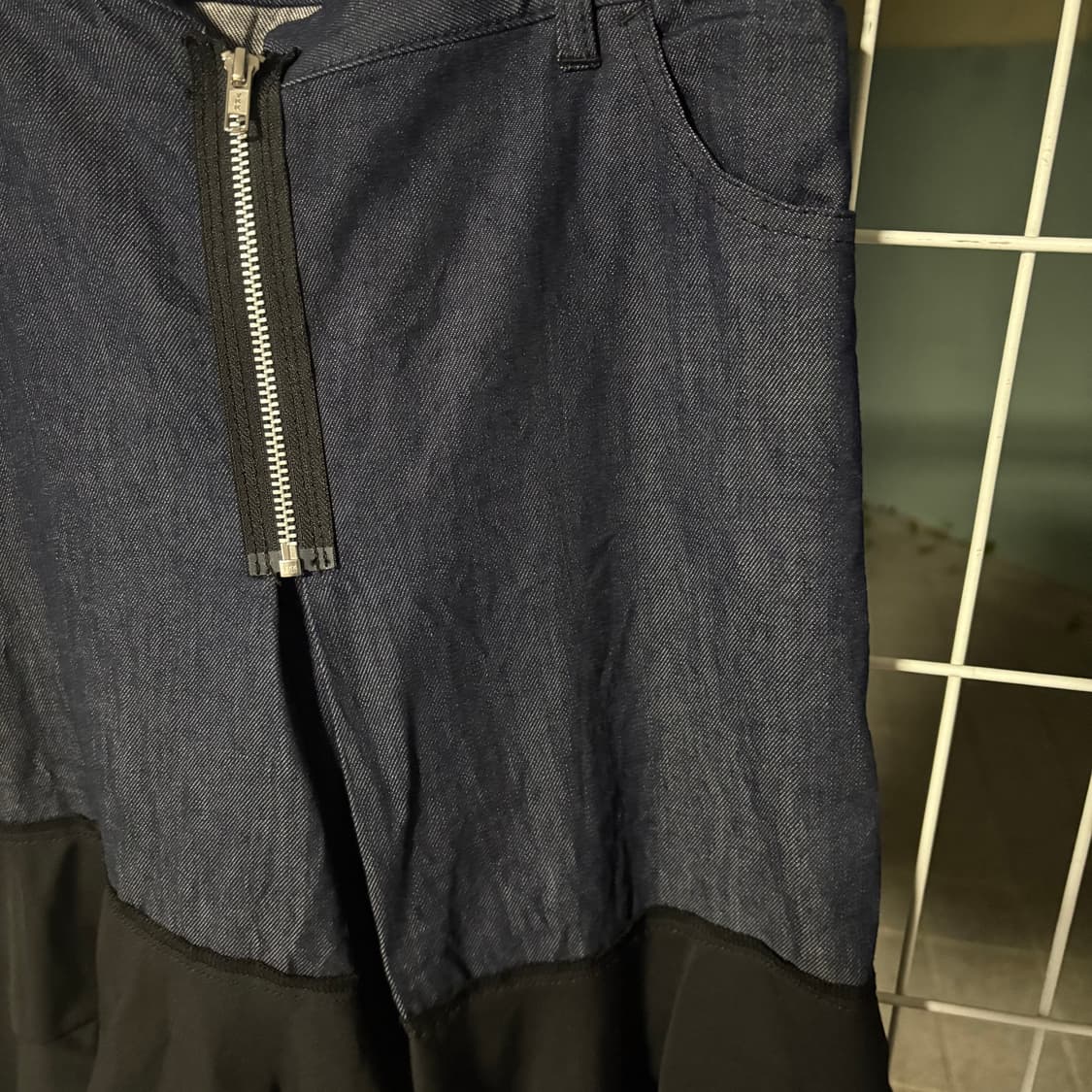 꼼데가르송 트리콧 랩스타일 비대칭 울 데님 블랜드 치마 상품이미지2