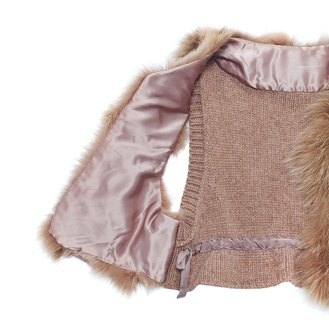 리얼 폭스퍼 니트 크롭 베스트 상품이미지3