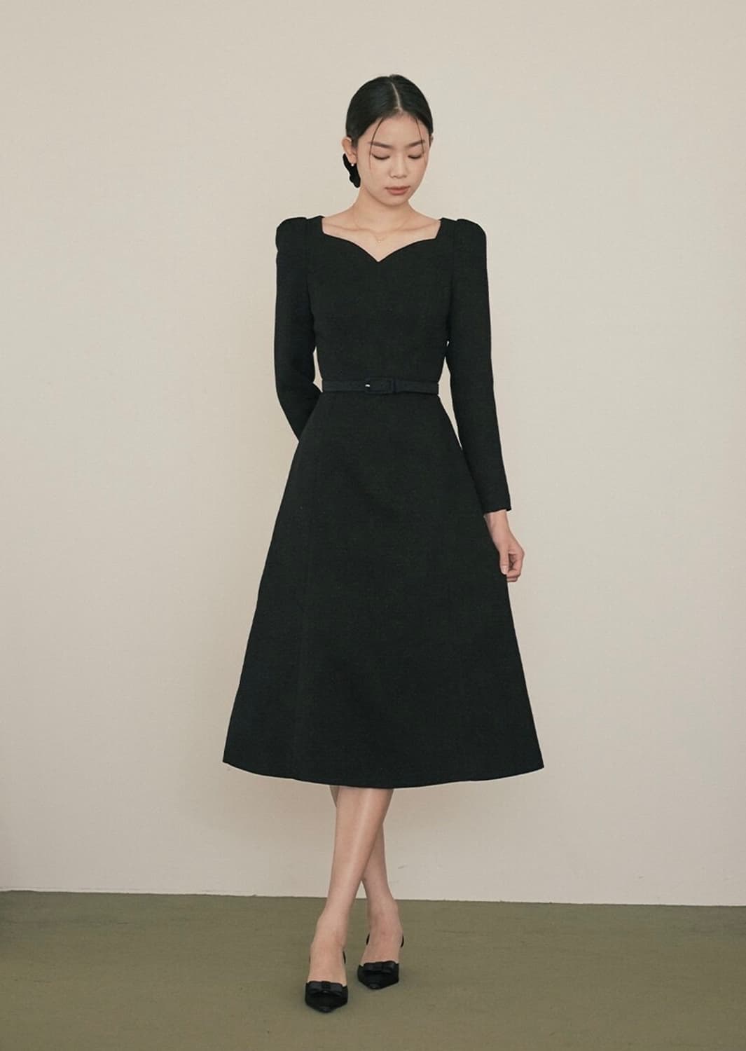 플로움 클래식 노스텔지아 드레스 롱 s 블랙 상품이미지1