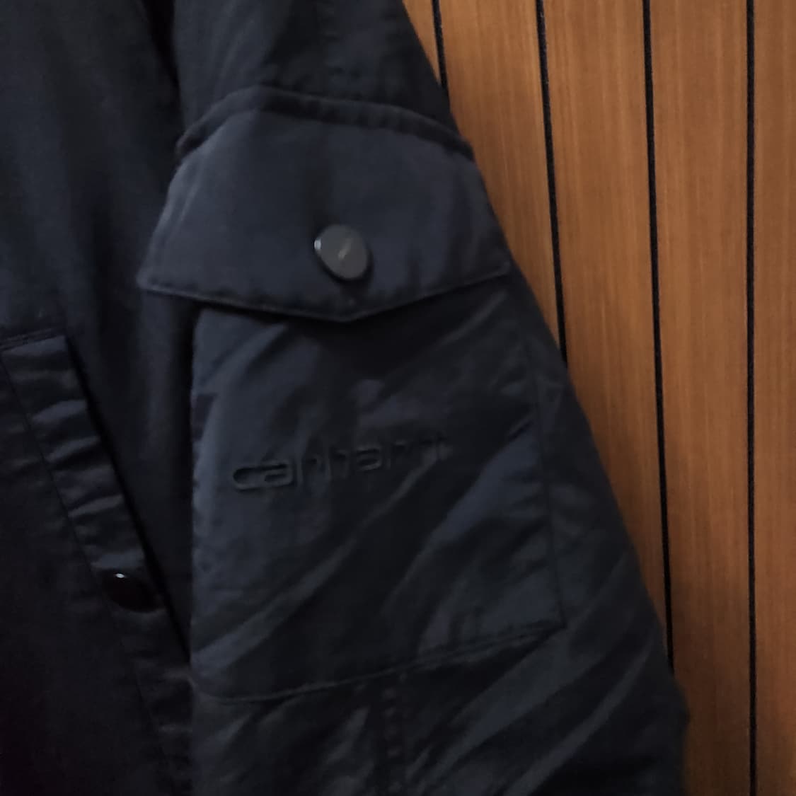 칼하트 블랙 후드 패딩 야상 자켓 상품이미지3
