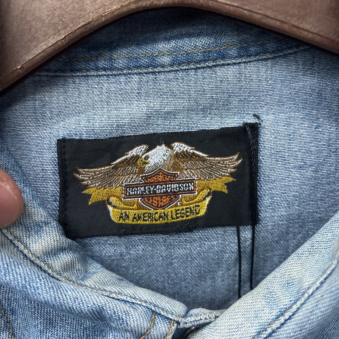 할리데이비슨 요크컷 웨스턴 데님셔츠 펄스냅 N1071 상품이미지8