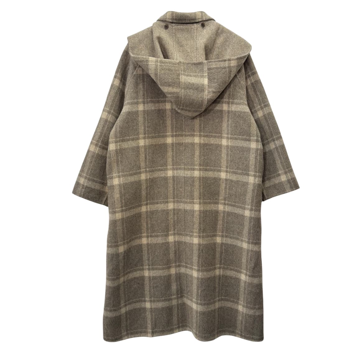 르 Le 핸드메이드 울 체크 후드 코트 상품이미지5