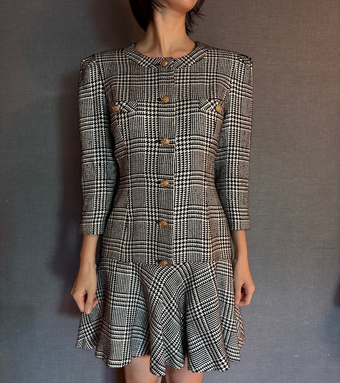 XYZ-HOUSE 체크 원피스 9AR /Japan vintage 상품이미지1