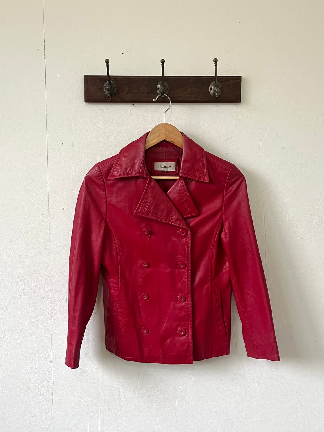 Instinct 레드 레더 자켓 상품이미지1