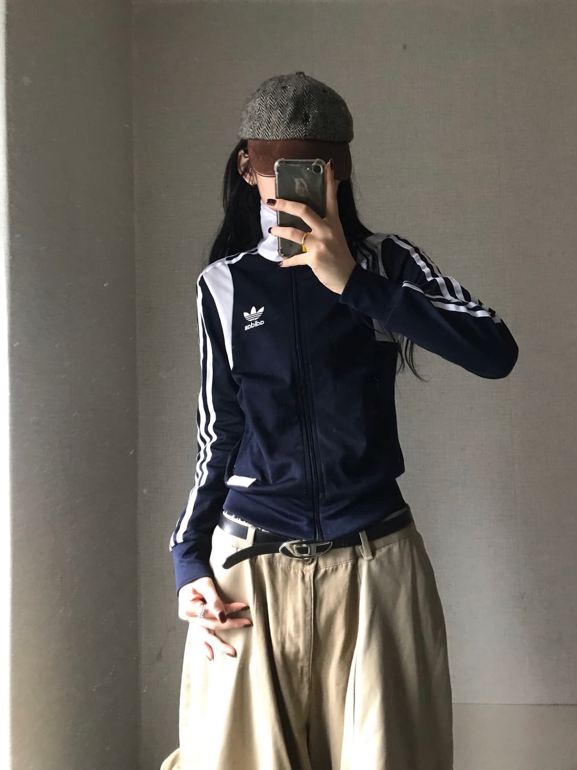 아디다스 네이비 빅로고 딱붙핏 져지 상품이미지1