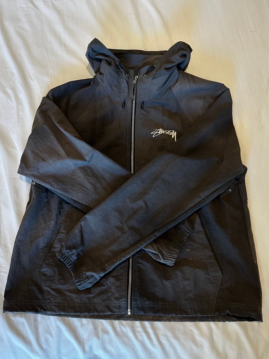 스투시 웨이브 다이 비치 쉘 자켓 블랙 상품이미지3