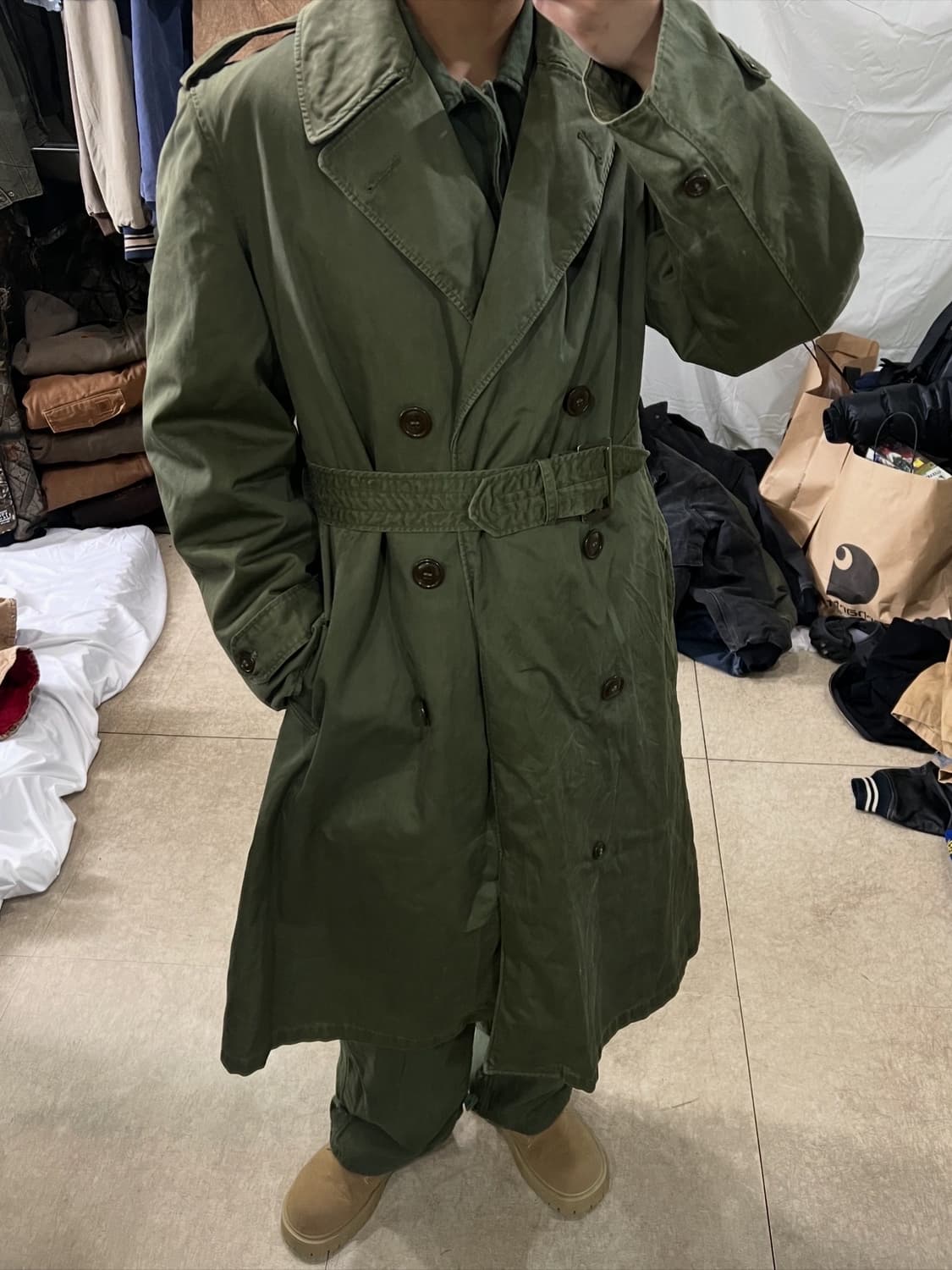 50s 빈티지 미군 OG-107 트렌치코트 상품이미지3