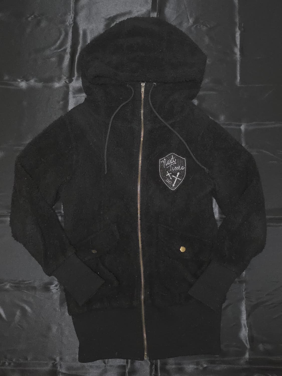 펑크 털 후드 집업 상품이미지1