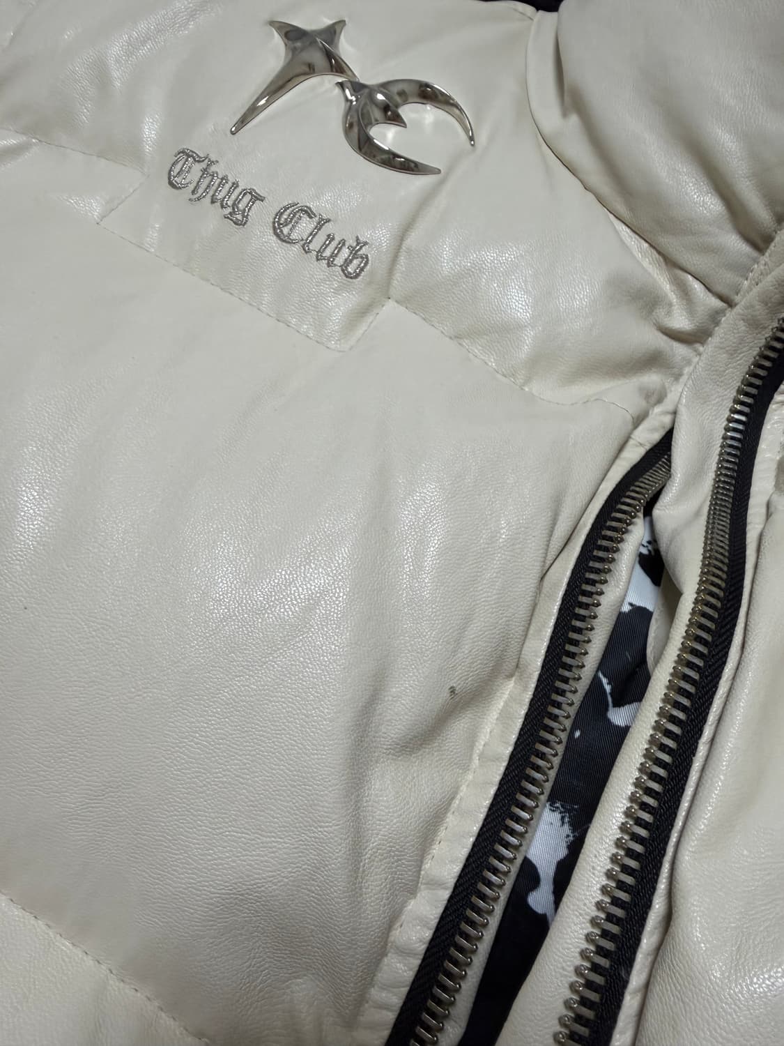 떠그클럽 레더 패딩 M 상품이미지3