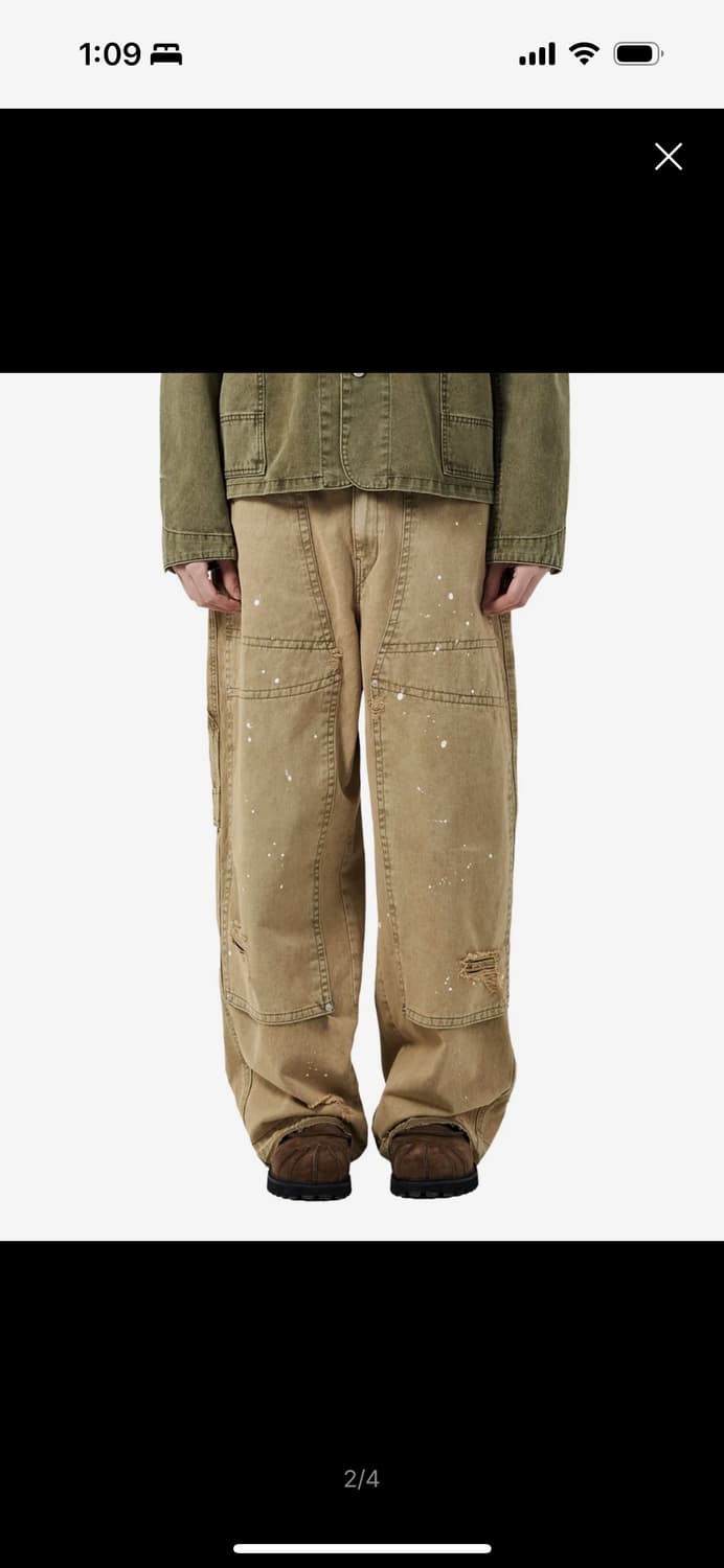 빅유니온 페인팅 카펜터 팬츠 베이지m 상품이미지1