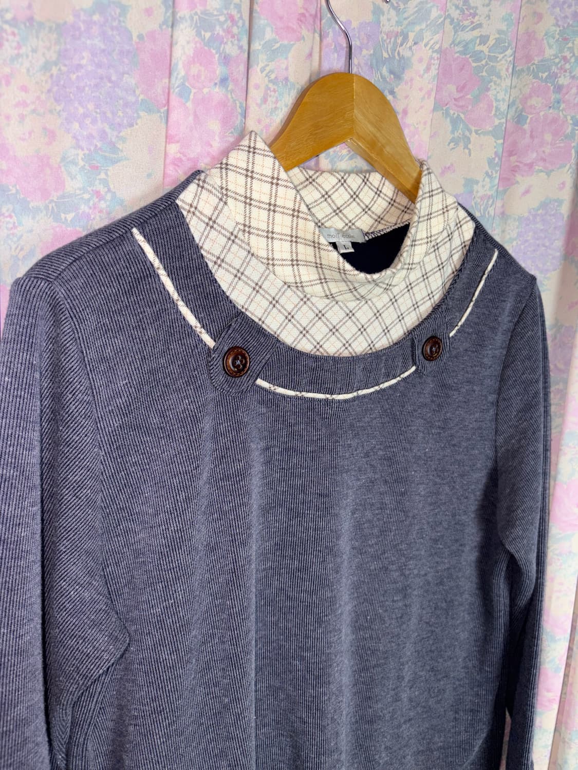 체크 레이어드 긴소매 티셔츠 상품이미지6