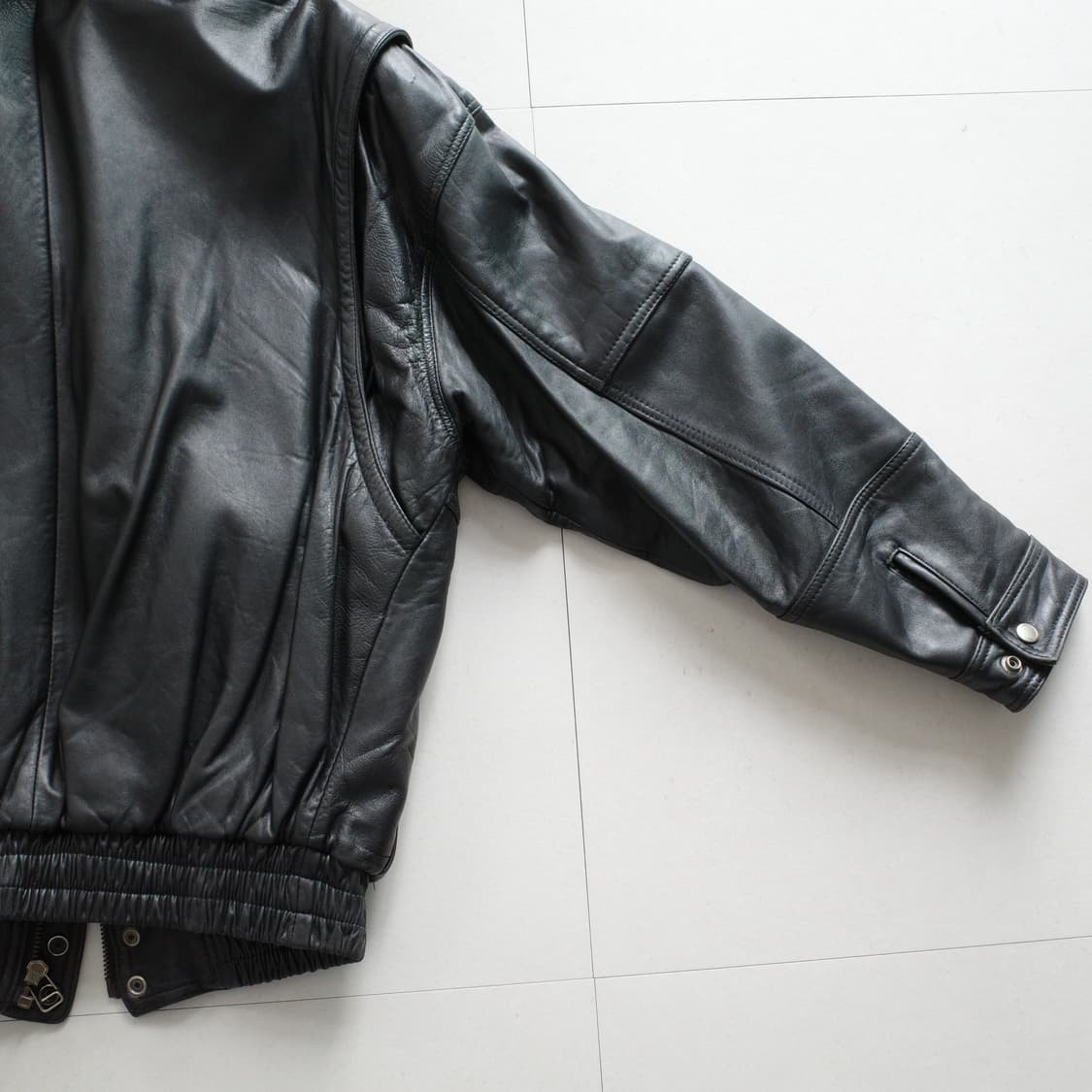 블루버드 90s 양털탈부착 레더항공자켓 L (YKK) 상품이미지8