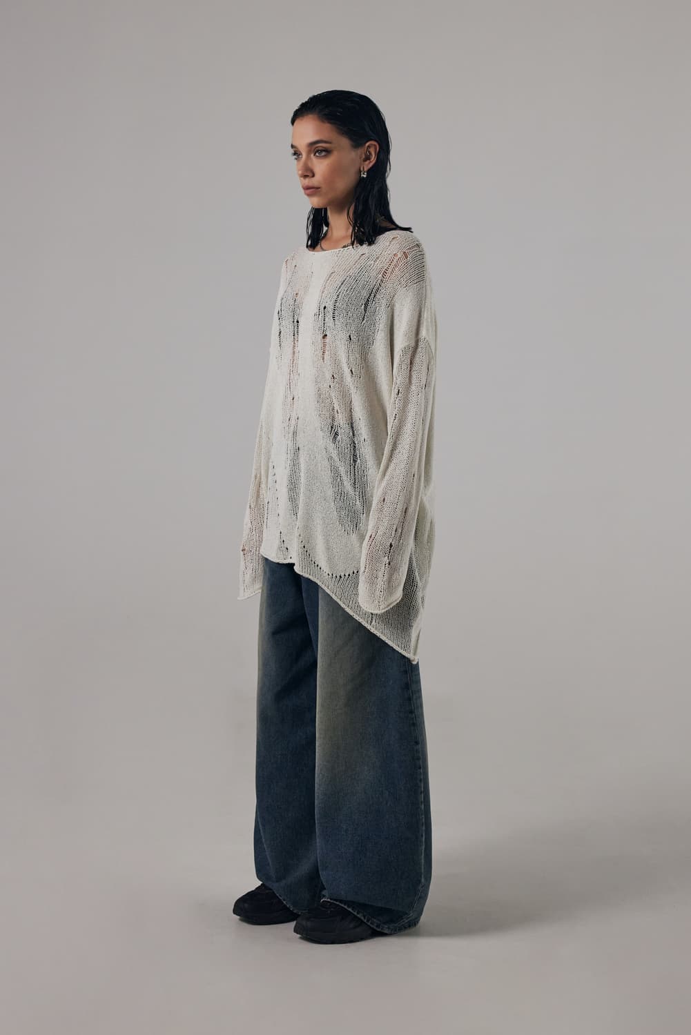 트리밍버드 시스루 니트 아이보리 상품이미지2