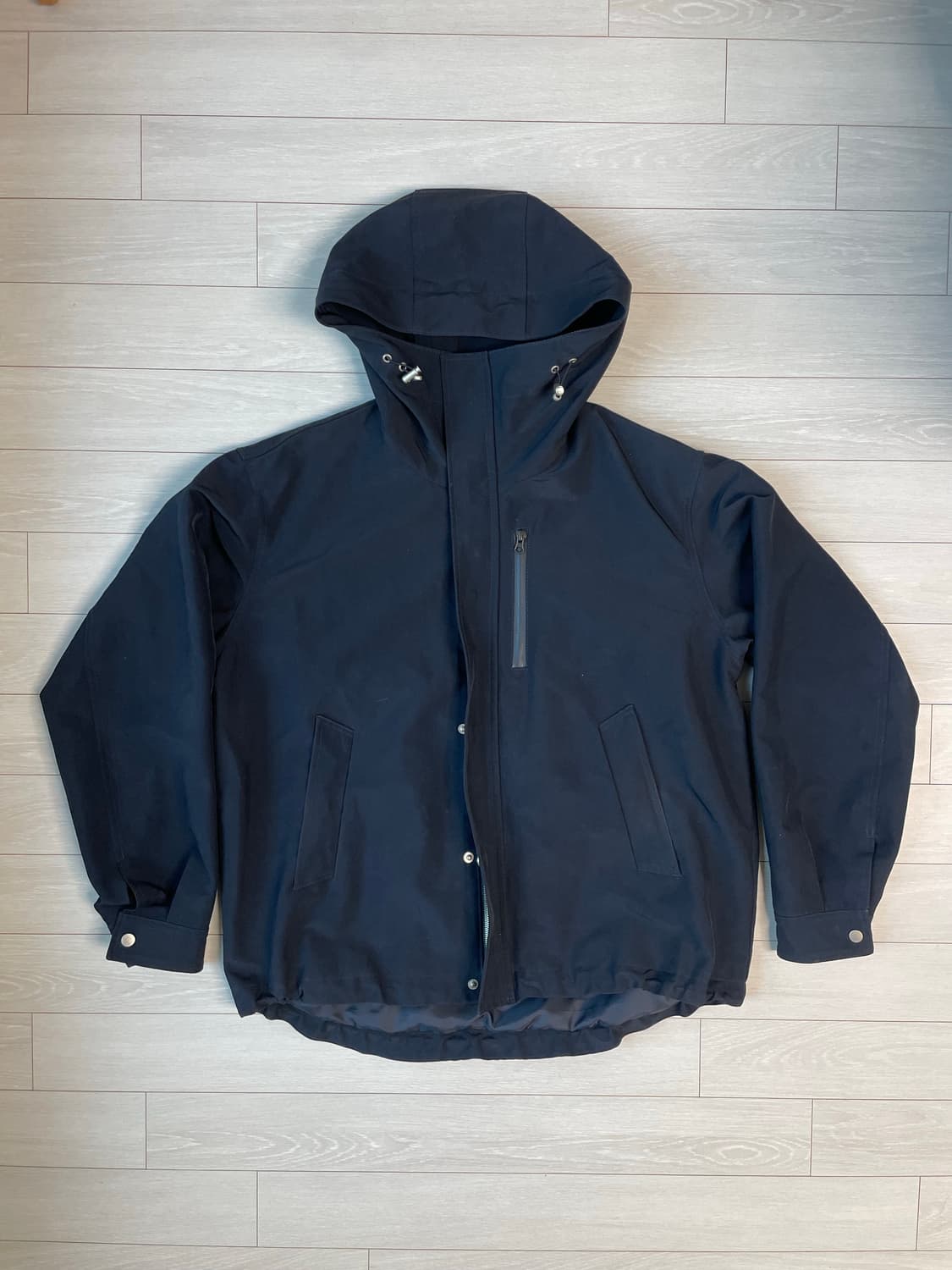 Siiido 디자인 라인 후드 점퍼 (네이비) 상품이미지1