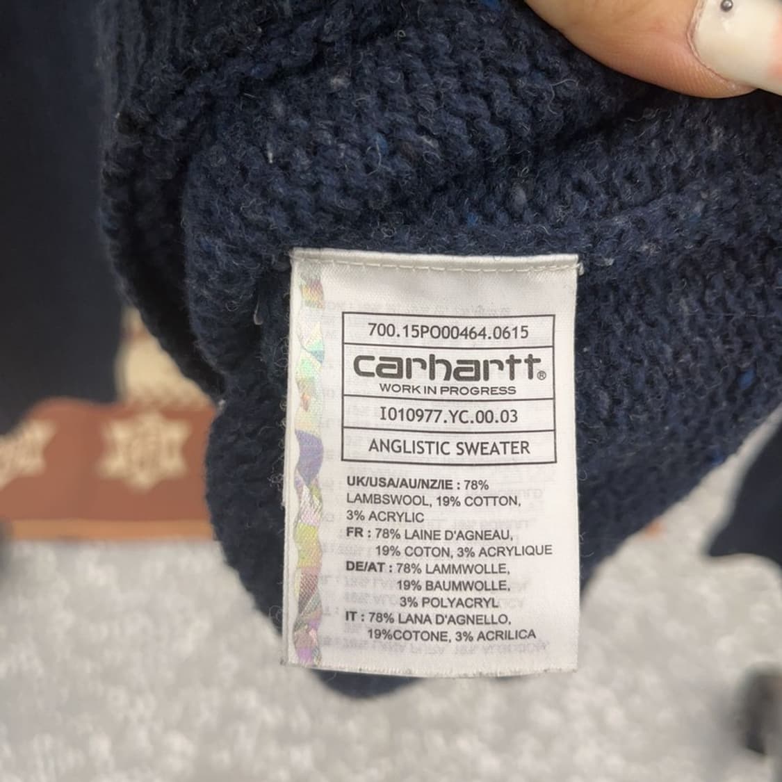 칼하트 WIP 앙글리스틱 빈티지 캐주얼 오버핏 울 니트 M C09336 상품이미지6