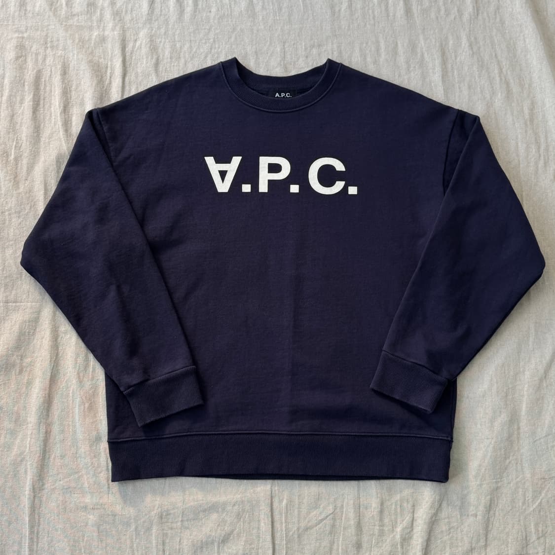 아페쎄 빅로고 네이비 스웻 맨투맨 M 상품이미지1