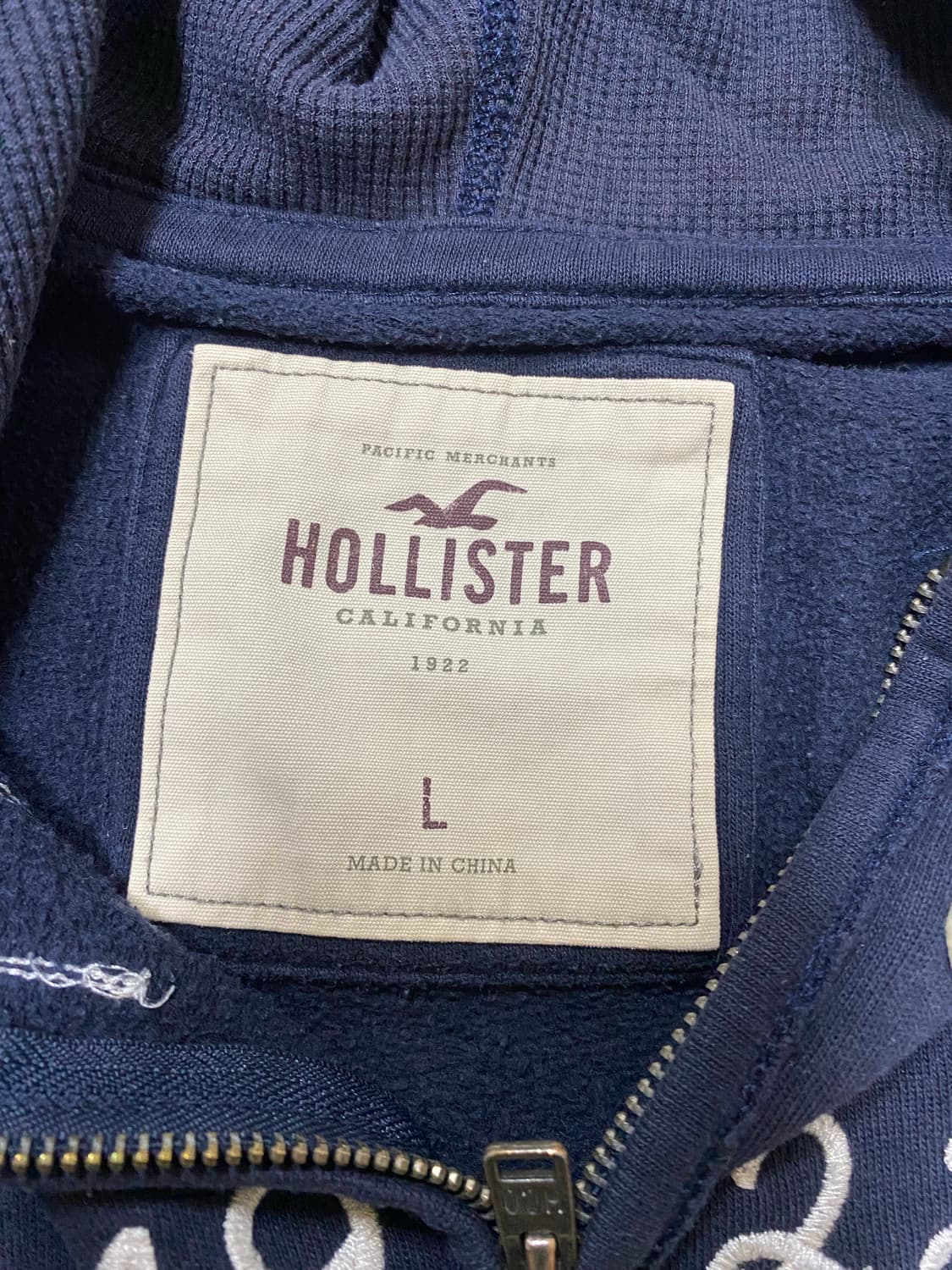 홀리스터 딱붙핏 후드집업 네이비 L 상품이미지2