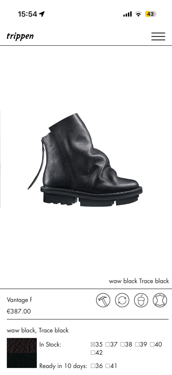 (실착 1회) Trippen 부츠 made in Germany 36 상품이미지6