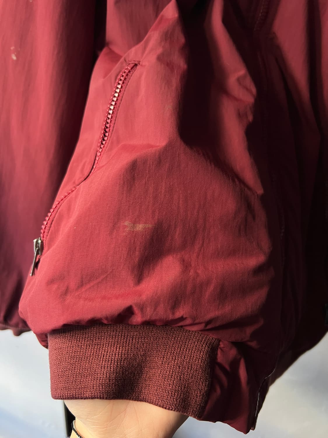 [L]엘엘빈 USA 빈티지 페인팅 버건디 웜업 자켓 상품이미지6