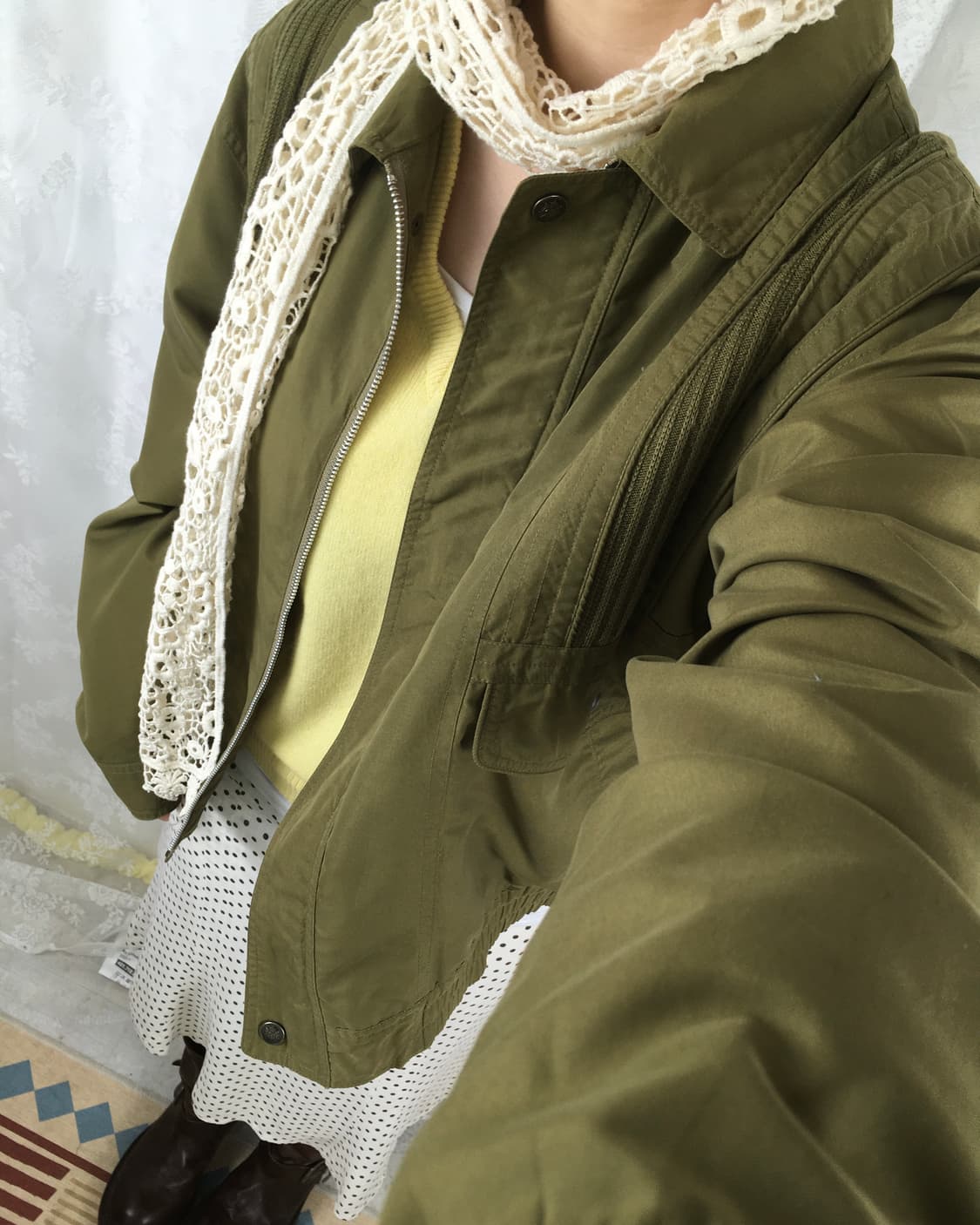 Floral Crochet Lace Scarf 상품이미지5