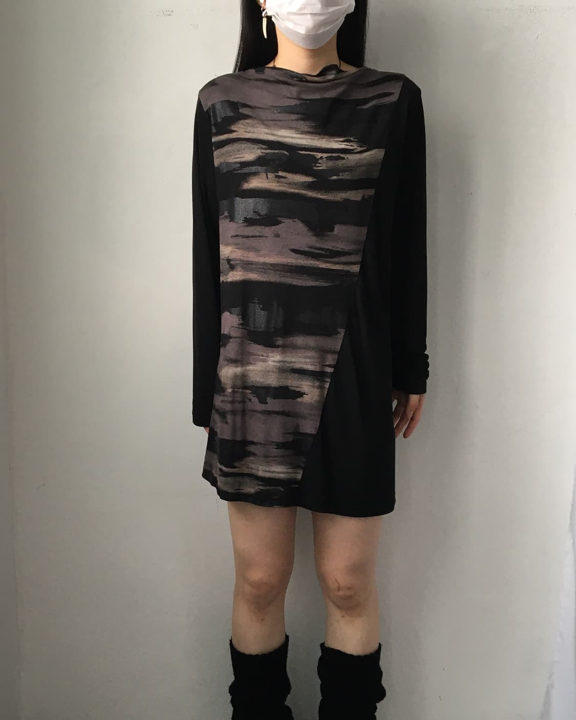Printing layer point sleeve onepiece 상품이미지7