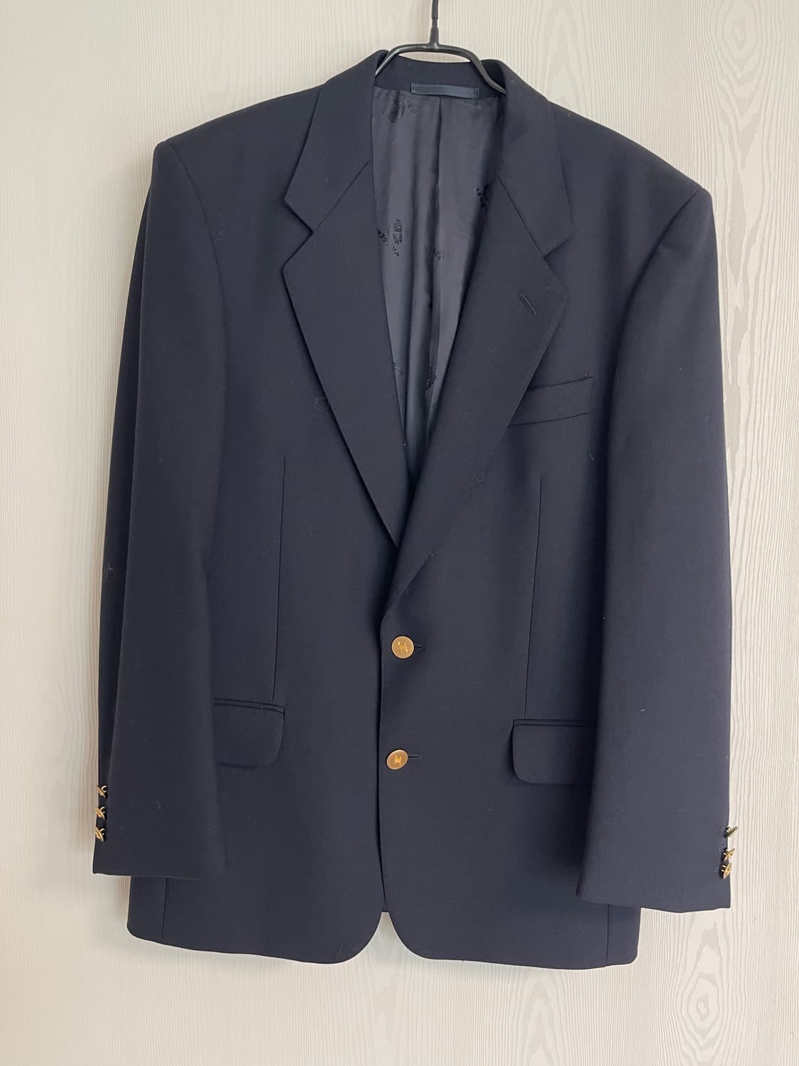 JAEGER 빈티지 영국 생산 네이비 금장 블레이저 46S 상품이미지1