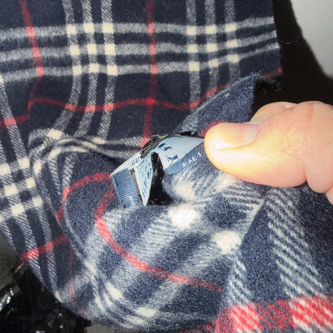 버버리 캐시미어 노바체크 머플러 네이비 상품이미지6