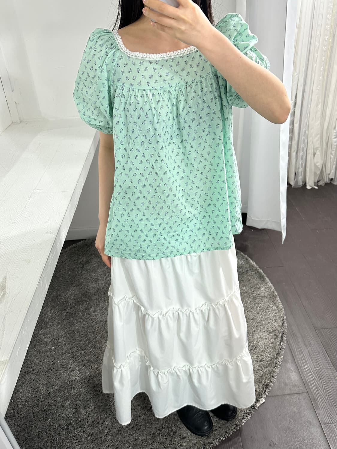 girly doll mint mori blouse 상품이미지4