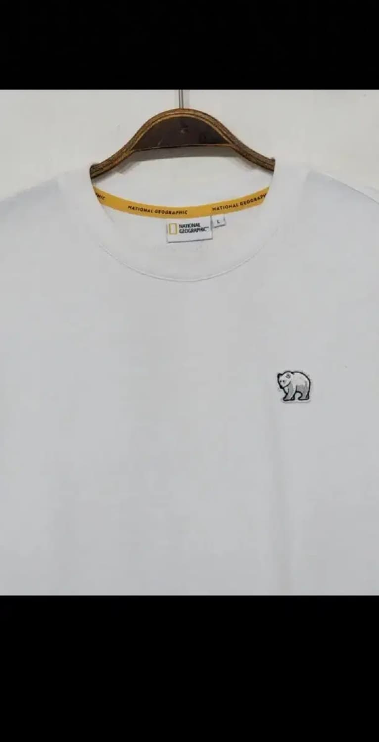 (XL) 내셔널지오그래픽 반팔티 화이트 북극곰 로고 티셔츠  상품이미지2