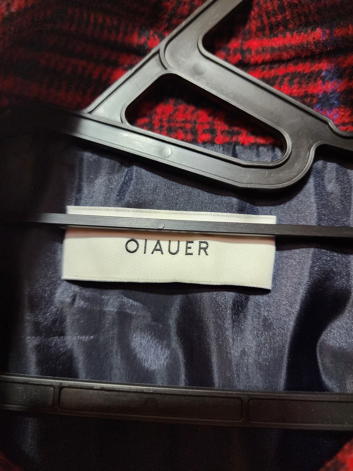 OIAUER 오이아우어 레드 체크 울 혼방 오버핏 자켓 S 상품이미지5