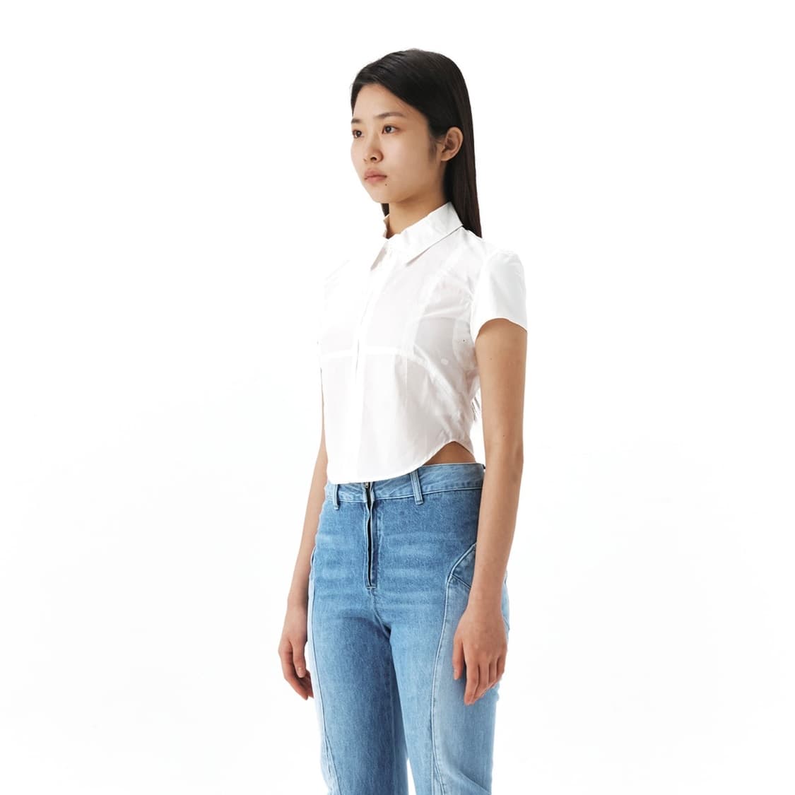 ÉÉ 누마레 이이 우먼즈 집업 셔츠 화이트 S 상품이미지3