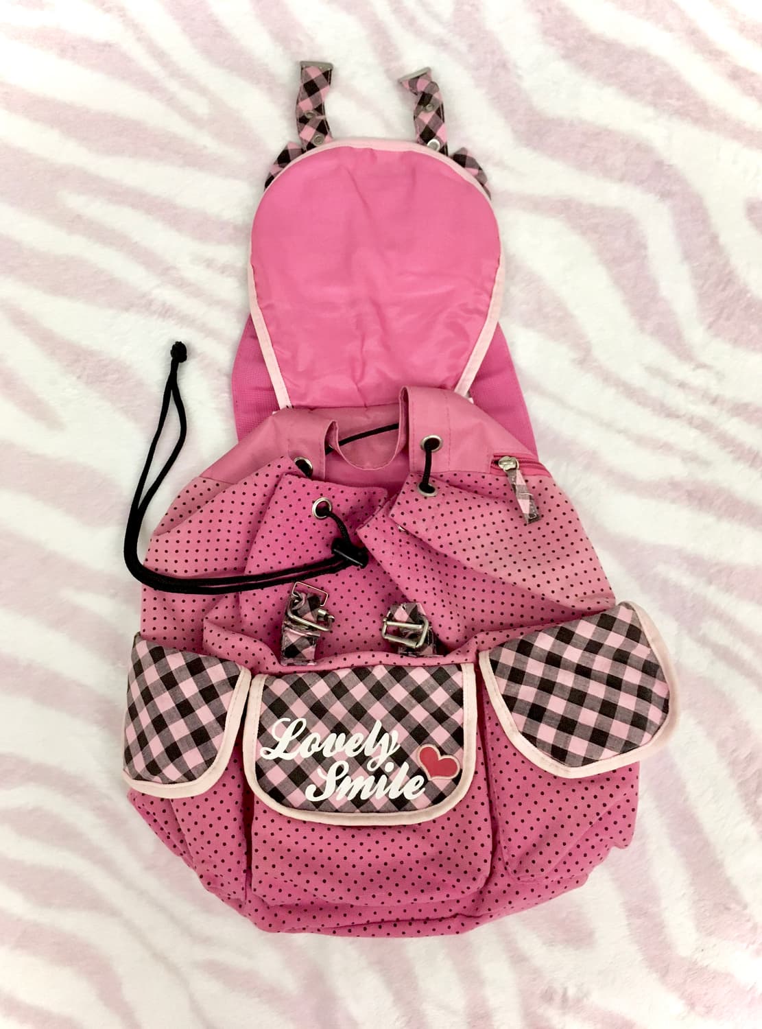 오네갸루 소악마 도트 체크리본 쓰리포켓 백팩 헤이세이 갸루 핀터레스트 상품이미지3