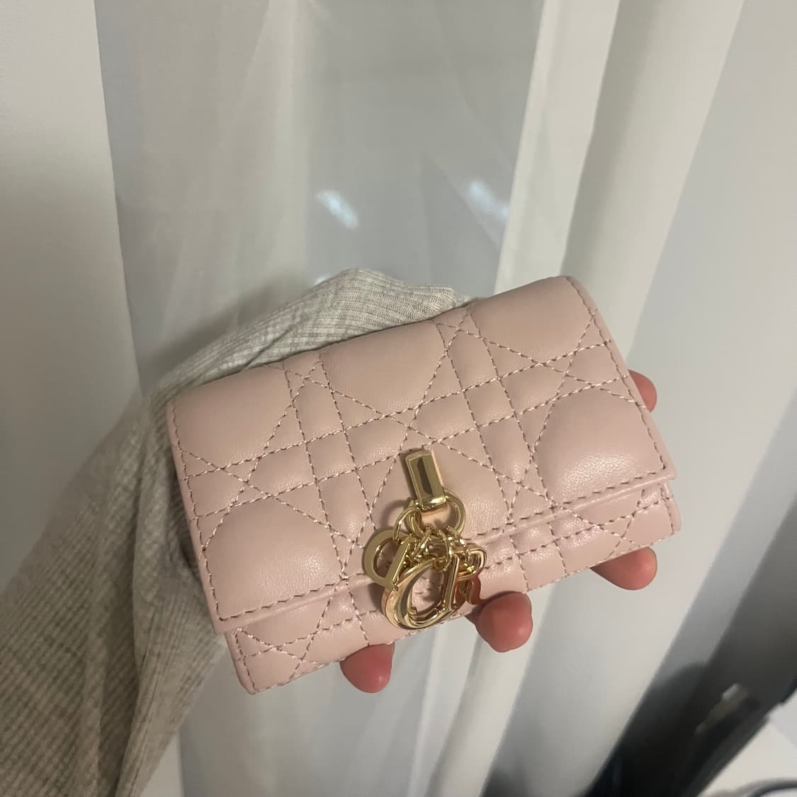 디올 까나쥬 카드지갑 핑크(베이지) 상품이미지4