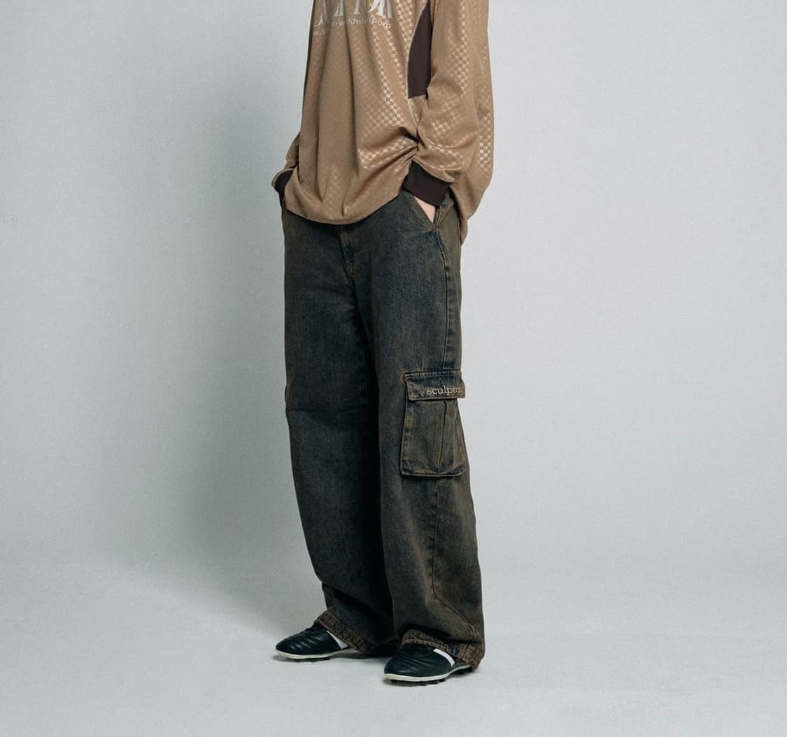 스컬프터 애시드 카고 조거팬츠 빈티지브라운 S 상품이미지1
