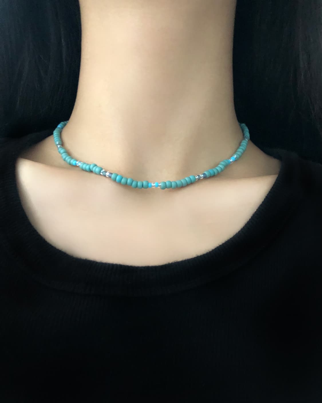 핸드메이드 비즈 초커 | unisex 포인트 비즈 목걸이 | 하이퀄 미유 상품이미지3