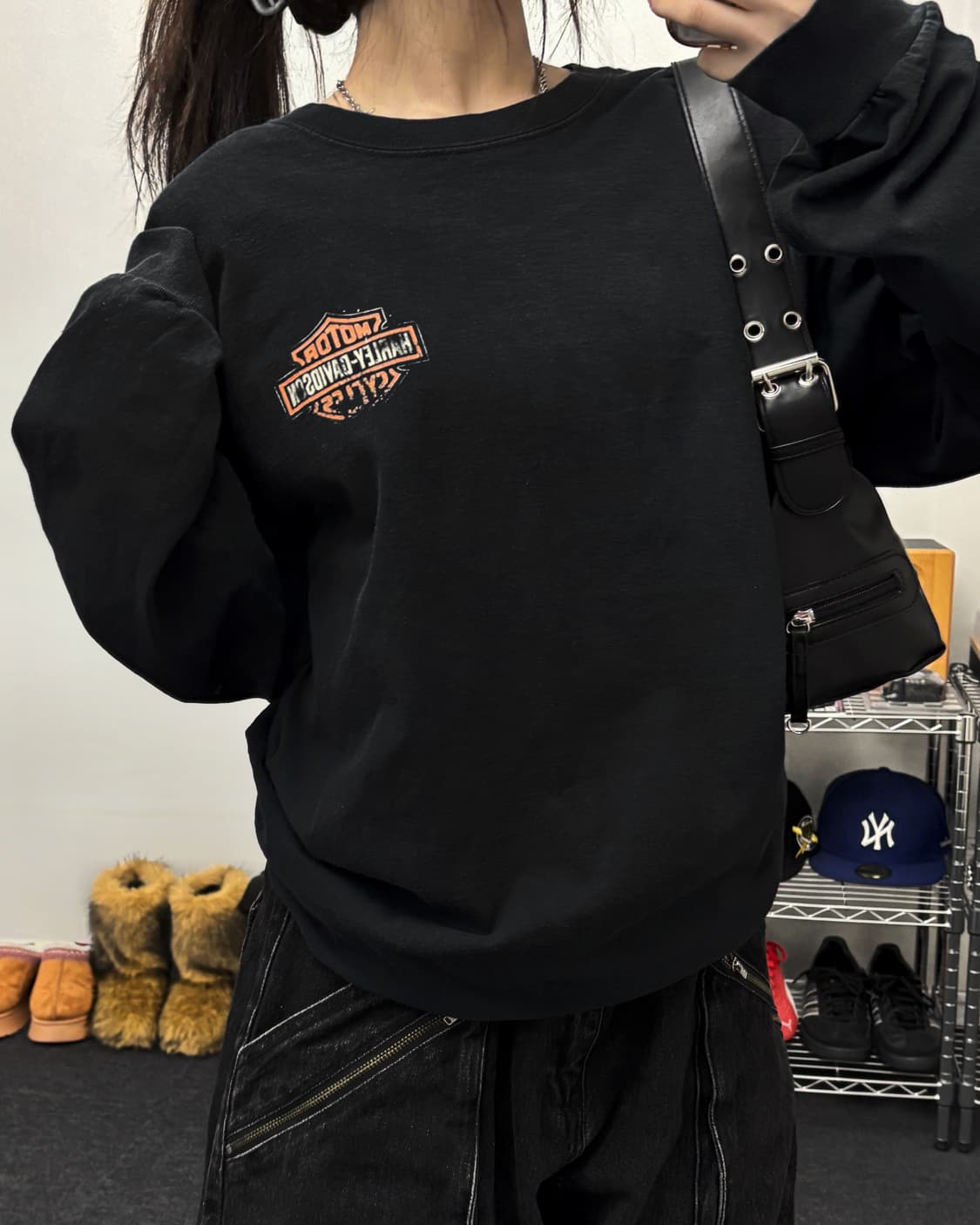 할리데이비슨 바쉴드 로고 롱슬리브 티셔츠 상품이미지2