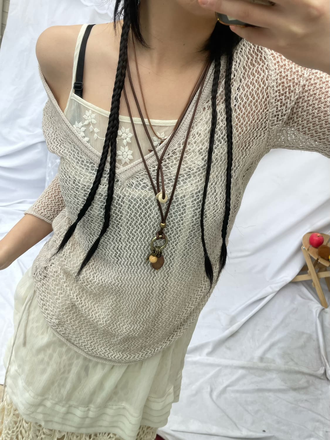 Shirring point crochet knit 상품이미지2